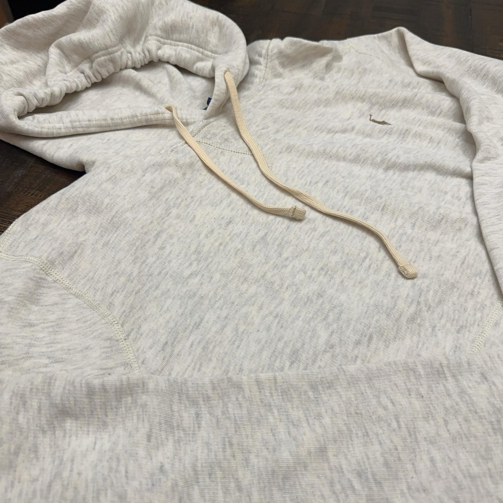 Polo Ralph Lauren Hoodie Mens Large Gray Fleece Pullover Kangaroo Pocket Logo